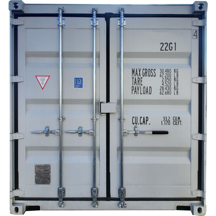 20' Single Trip (New), Standard Height, LIght Gray in Color with Forklift Pockets and Lockbox