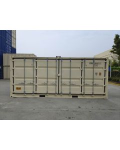 20&#039; Single Trip (New), Standard Height with Open Side Doors, Beige in Color with Forklift Pockets and Lockbox