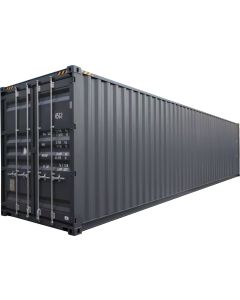 40&#039; Single Trip (New), High Cube, Dark Gray in Color with Forklift Pockets and Lockbox