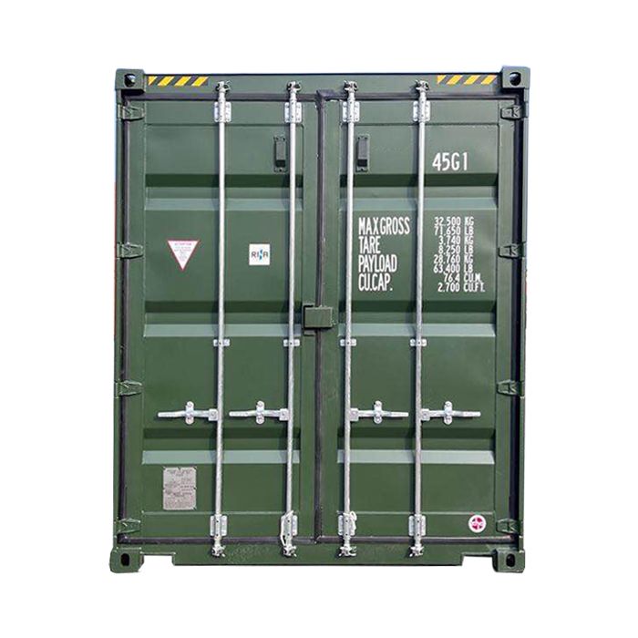 40' Single Trip (New), High Cube, Dark Green in Color with Forklift Pockets and Lockbox