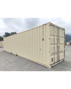 40&#039; Single Trip (New), High Cube with Double Doors, Beige in Color with Forklift Pockets and Lockbox