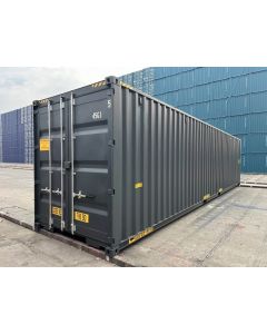 40&#039; Single Trip (New), High Cube with Double Doors, Dark Gray in Color with Forklift Pockets and Lockbox